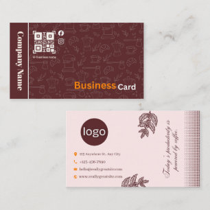 Carte de visite de la cafétéria Burgundy Blush Cof