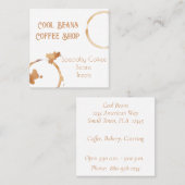 Carte de visite de la cafétéria Cercles de café (Devant / Derrière)