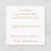 Carte de visite de la cafétéria Cercles de café (Dos)