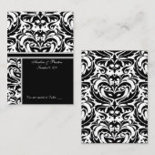 Carte de visite de la carte de  Damas noir et blan (Devant / Derrière)