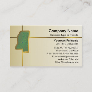 Carte de visite de la carte du Mississippi