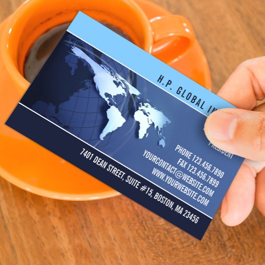 Carte de visite de la carte internationale