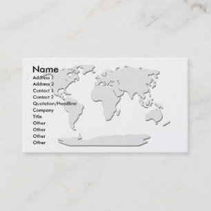 Carte de visite de la carte mondiale Platinum