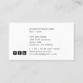 Carte de visite de la carte Tarot Tech Nail (Dos)