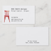 Carte de visite de la chaise rouge (Devant / Derrière)