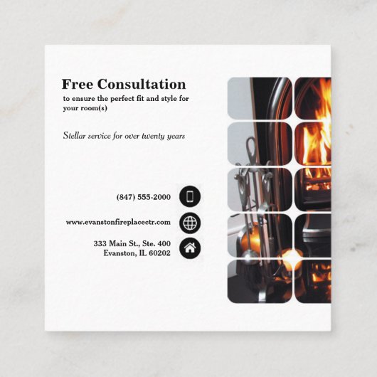 carte de visite de la cheminée (Dos)