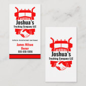 Carte de visite de la compagnie de camionnage (Devant / Derrière)