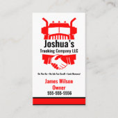 Carte de visite de la compagnie de camionnage (Devant)