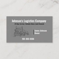 Carte de visite de la compagnie de logistique ou d