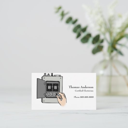 Carte de visite de la compagnie électrique (Debout devant)