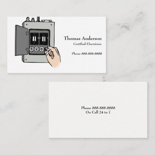 Carte de visite de la compagnie électrique (Devant / Derrière)