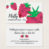 Carte de visite de la confiture de framboises  (Devant & derrière)