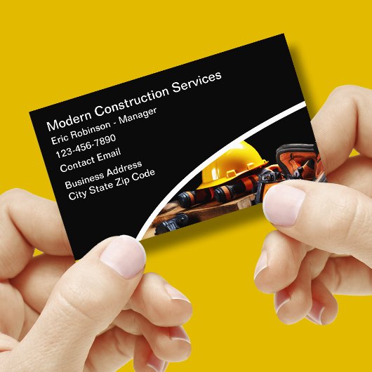 Carte de visite de la construction moderne Modèle 