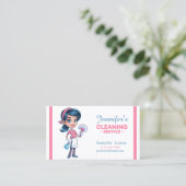 Carte de visite de la dame de nettoyage de cartons (Debout devant)