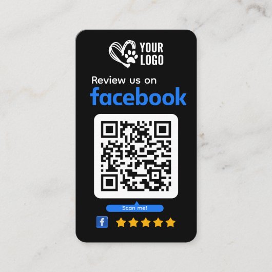 Carte de visite de la demande de révision Facebook (Devant)