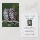 Carte de visite de la faune du Birder de hiboux (Devant / Derrière)