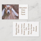 Carte de visite de la ferme de chèvres sur mesure (Devant / Derrière)