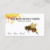 Carte de visite de la ferme de miel à l'aquarelle  (Devant)