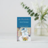 Carte de visite de la fête du thé de Cupcake (Debout devant)