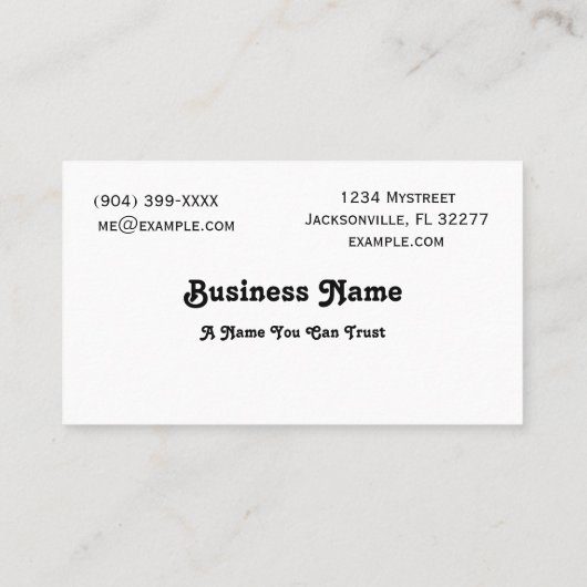 Carte de visite de la Floride (Dos)