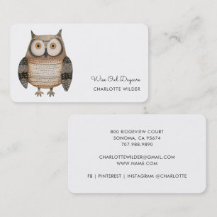 Carte de visite de la garderie Cute Little Owl