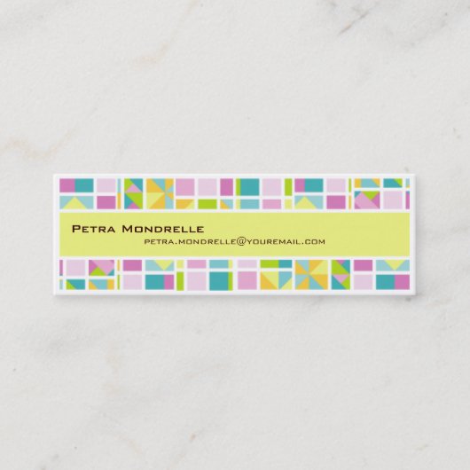 Carte de visite de la grille de couleurs pastel (Devant)