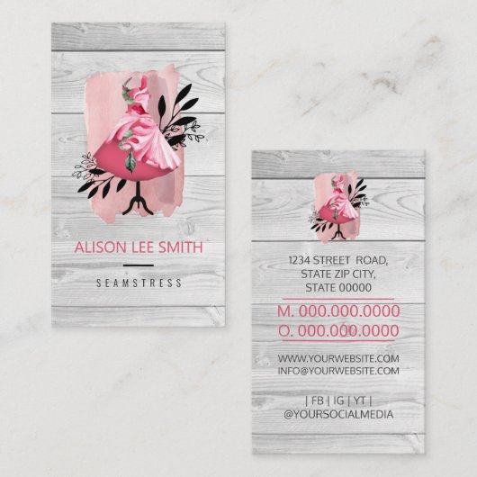 Carte de visite de la machine à café cousu main (Devant / Derrière)