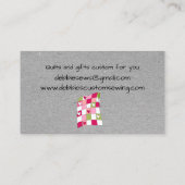 Carte de visite de la machine à coudre avec revête (Dos)