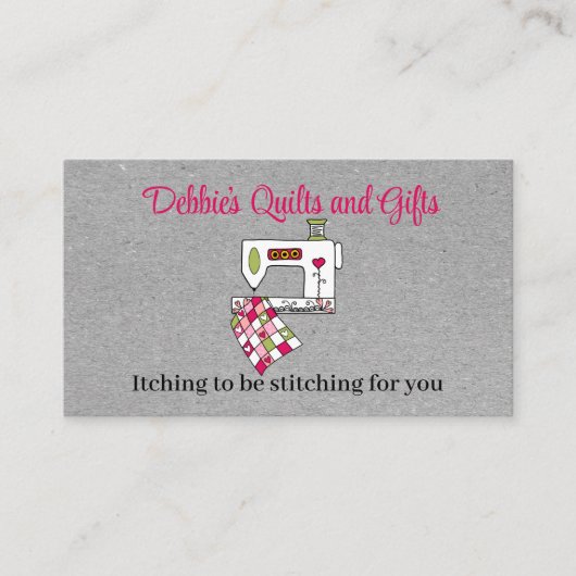 Carte de visite de la machine à coudre avec revête (Devant)