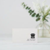 Carte de visite de la machine à écrire de l'éditeu (Debout devant)