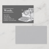 Carte de visite de la machine à écrire/rédacteur e (Devant / Derrière)
