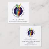 Carte de visite de la main Rainbow Peace (Devant / Derrière)