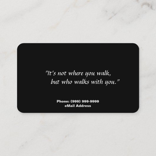 Carte de visite de la marche / assis (Dos)