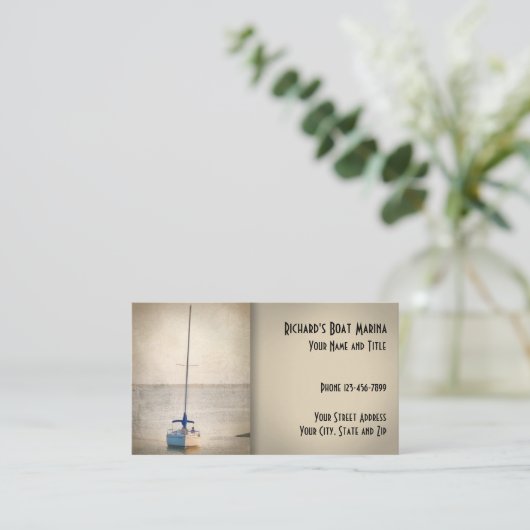 Carte de visite de la marina de vente de bateaux (Debout devant)