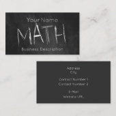 Carte de visite de la matière scolaire (Devant / Derrière)