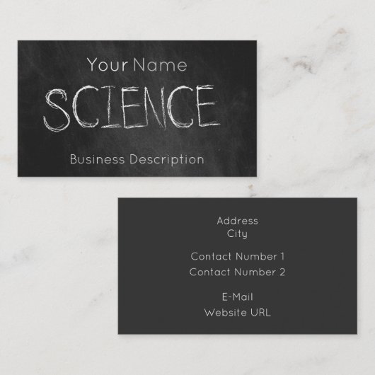 Carte de visite de la matière scolaire (Devant / Derrière)