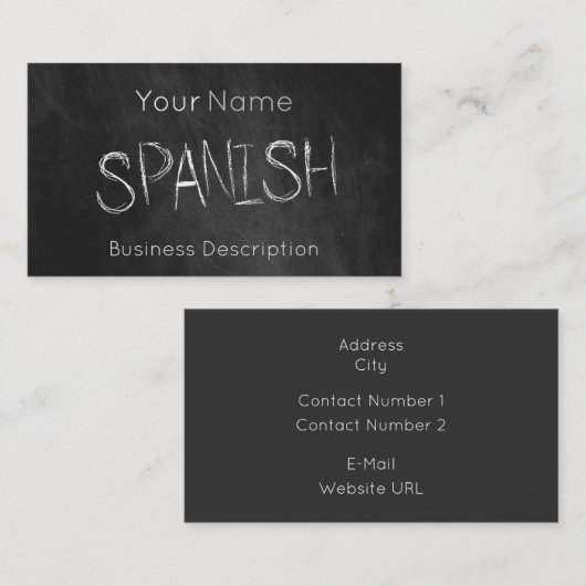 Carte de visite de la matière scolaire (Devant / Derrière)