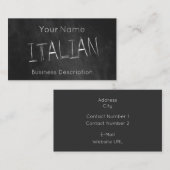 Carte de visite de la matière scolaire (Devant / Derrière)