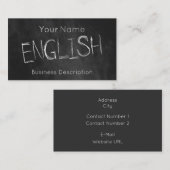 Carte de visite de la matière scolaire (Devant / Derrière)