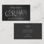 Carte de visite de la matière scolaire (Devant / Derrière)