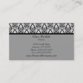 Carte de visite de la mode, gris délicat (Dos)