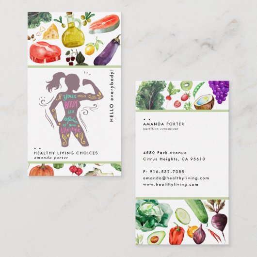 Carte de visite de la nutrition (Devant / Derrière)