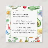 Carte de visite de la nutrition (Dos)