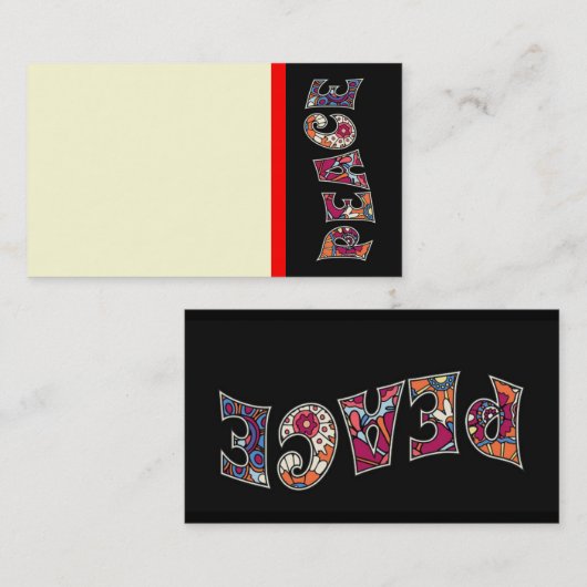 Carte de visite de la paix (Devant / Derrière)