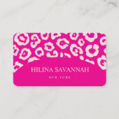 Carte de visite de la peau de Cheetah rose chaud (Devant)