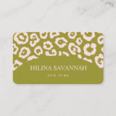 Carte de visite de la peau de Cheetah vert olive (Devant)