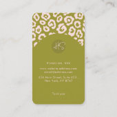 Carte de visite de la peau de Cheetah vert olive (Dos)