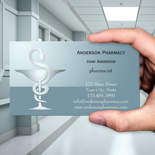 Carte de visite de la pharmacie Silver Caduceus