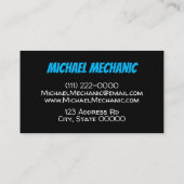 Carte de visite de la photographie des pneus (Dos)