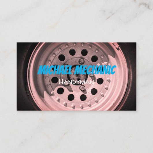 Carte de visite de la photographie des pneus (Devant)